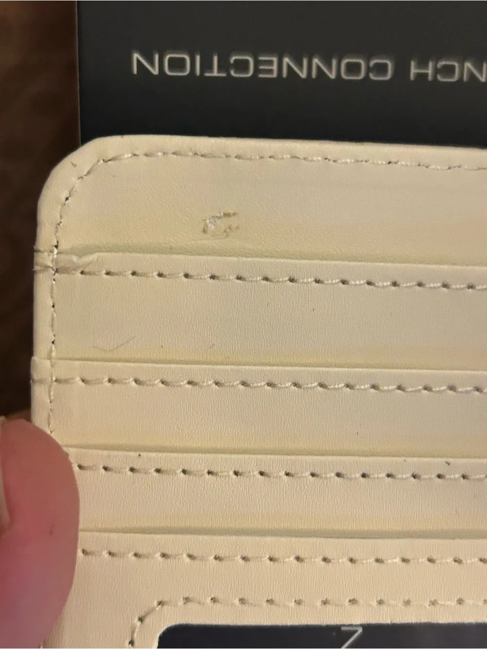 French Connection Cream Croc-Embossed Phone Wallet Case